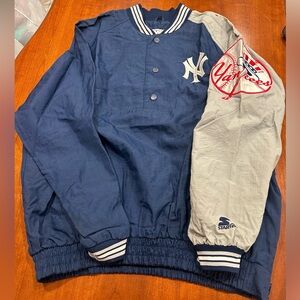 STARTER Men’s Navy and Gray Yankees Jacket